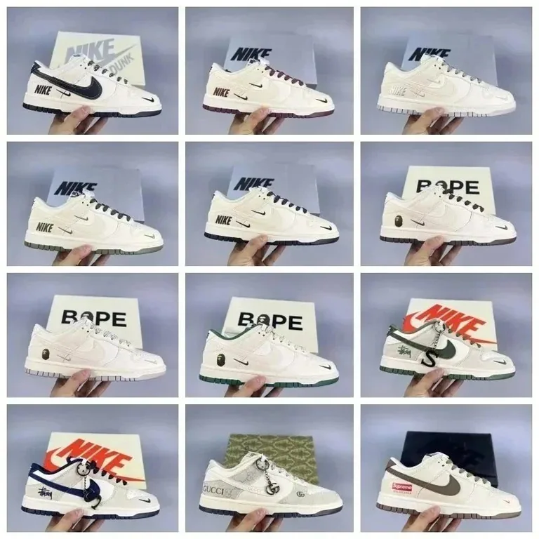 Low-top sneakers with several logo and print designs