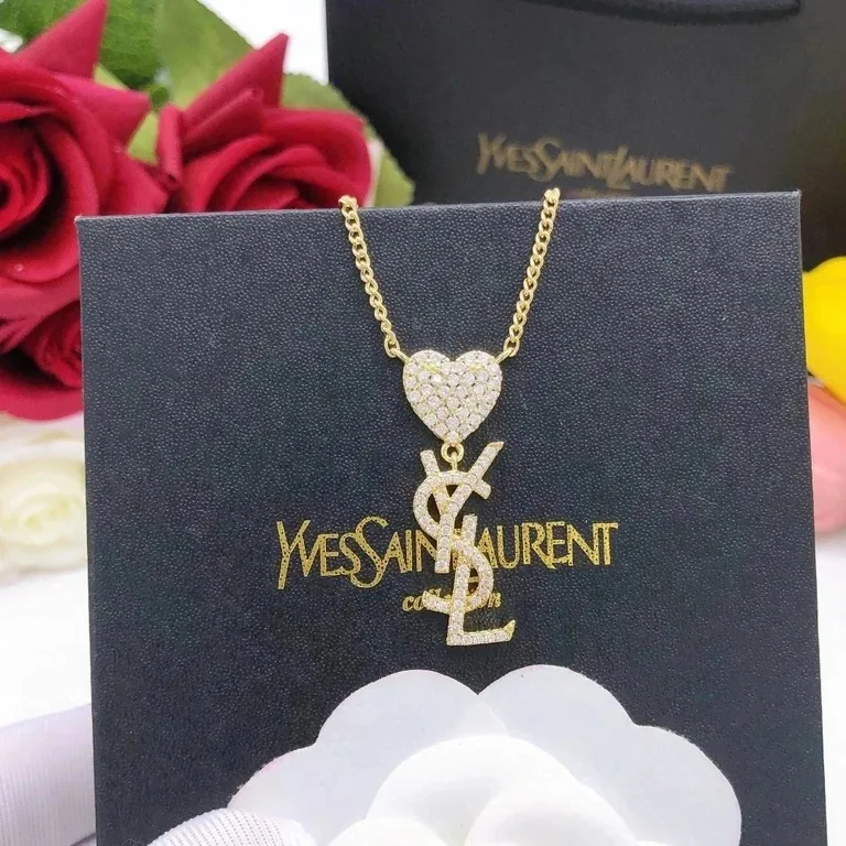 Yves Saint Laurent Monogram Heart Pendant Necklace — listing image