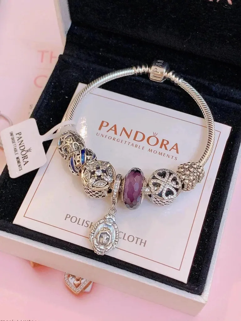 Pandora Moments Snake Chain Bracelet with Charms — listing image