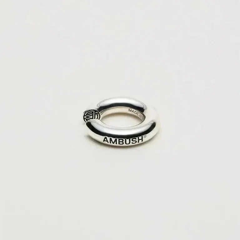 Silver-tone open hoop with AMBUSH lettering