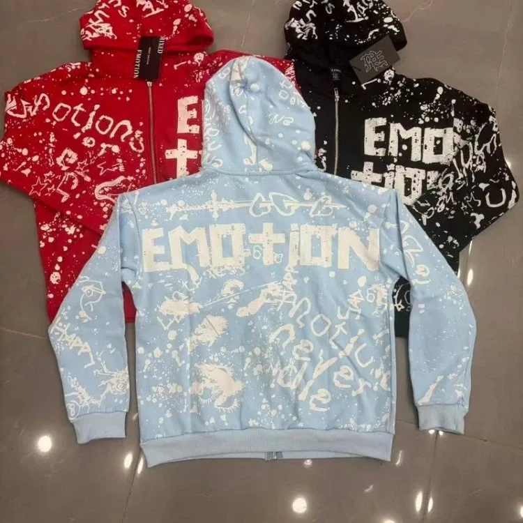 Mixed Emotions All-Over Print Zip Hoodies — listing image